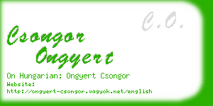 csongor ongyert business card